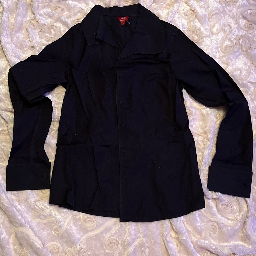 Talbots size 6 black long sleeve button shirt
